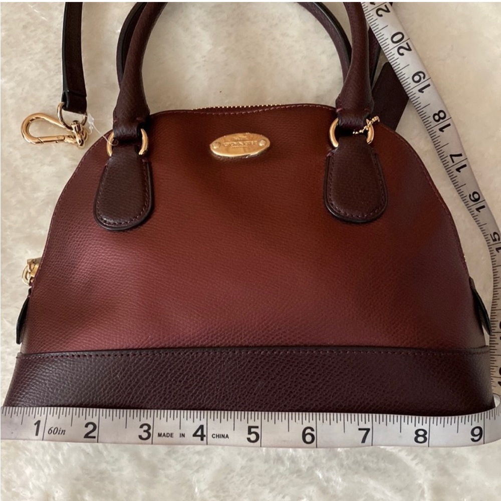 New Coach Mini Cora Crossgrain Leather Dome Satchel/Crossbody